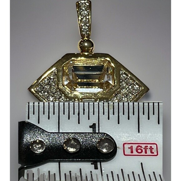 Carolee Goldtone Cubic Zirconia Pendant Slide Glam Mob Wife - Picture 8 of 8